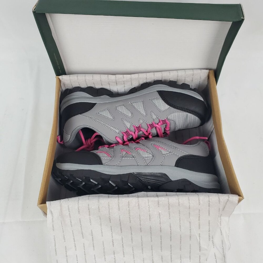 NIB Highland Creek Girls Youth Journey Hiking Shoes Athletic Gray/Pink Sz 13 - Picture 8 of 9